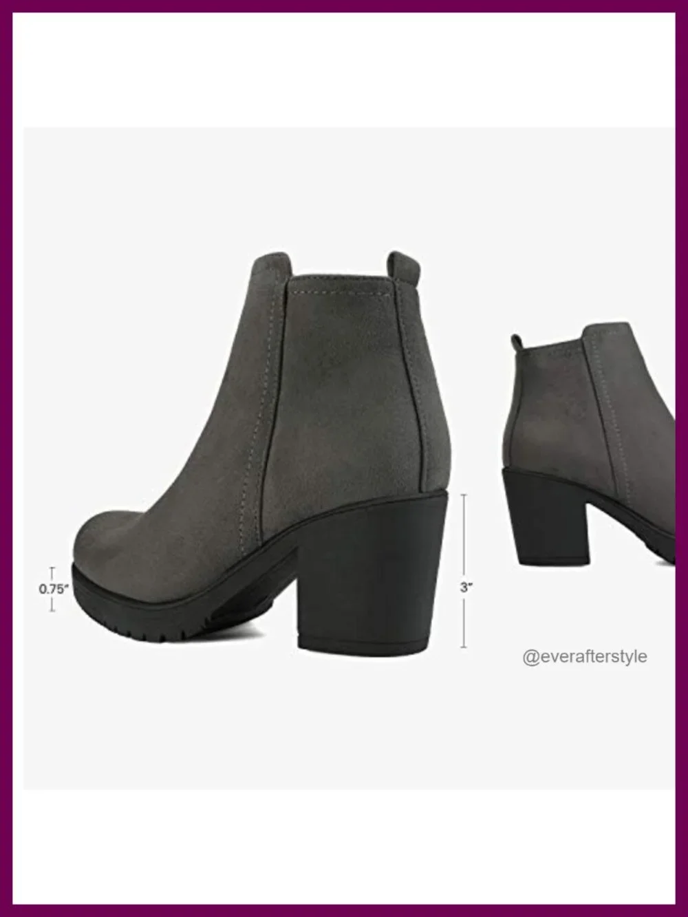 Women's Ankle Boots Chunky Heel Platform Short Booties with Zip